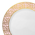 12-PACK OF Plate Salad 7.5" White Pink Mosaic