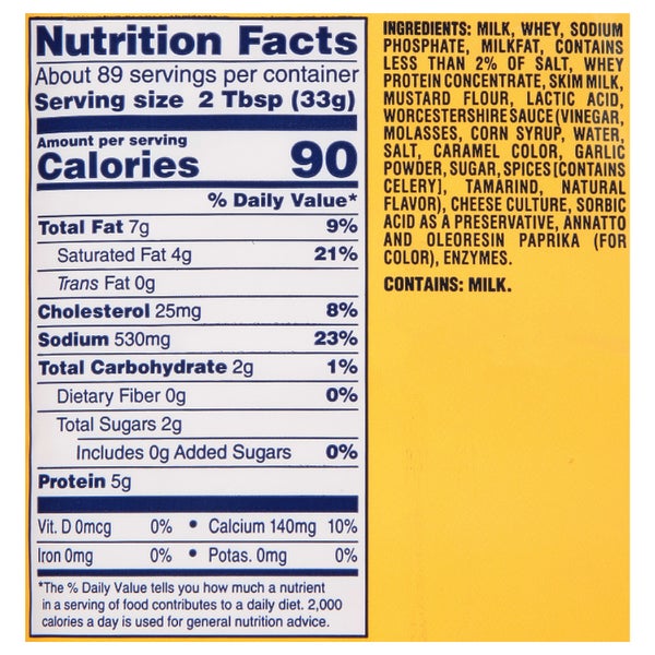 6-PACK OF CHEESE SPREAD CHEEZ WHIZ POUCH