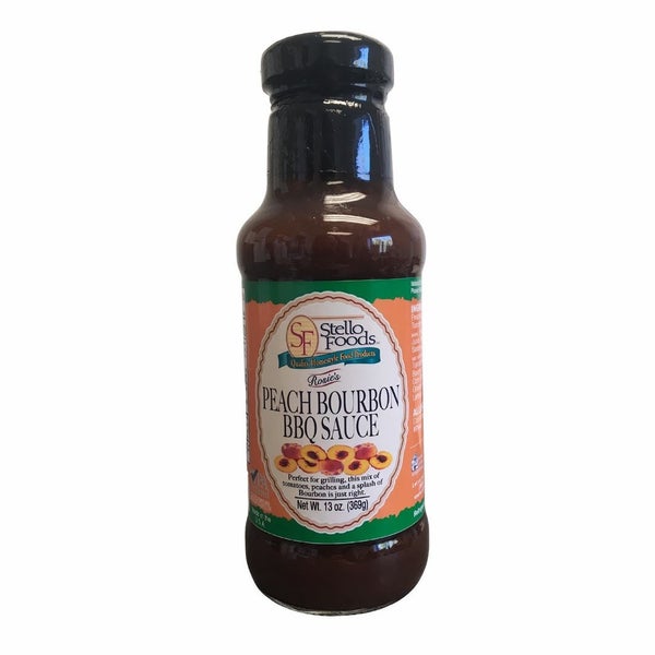 12-PACK OF Sauce BBQ Peach Bourbon Rosie's, Stello Foods
