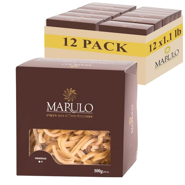12-PACK OF Marulo, Casarecce Pasta, Artisan Bronze Die-Cut Pasta, Pack of 12 x 1.1 lb