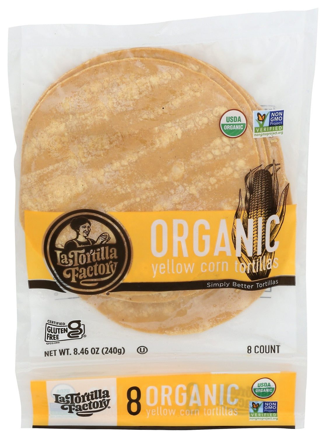 10-PACK OF TORTILLA CORN YELLOW, ORGANIC