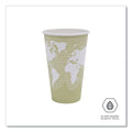50-PACK OF Cup Paper Eco-Products 16 oz World Art Compostable Paper Hot Cups - Sustainable and Stylish Moss (50 Pack)