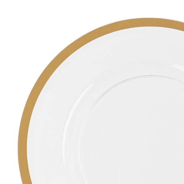 12-PACK OF Plate Plastic 13" Charger White Gold