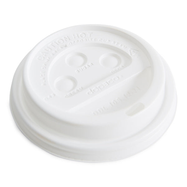 10-PACK OF LID PLAS WHT DOME F/12-24OZ
