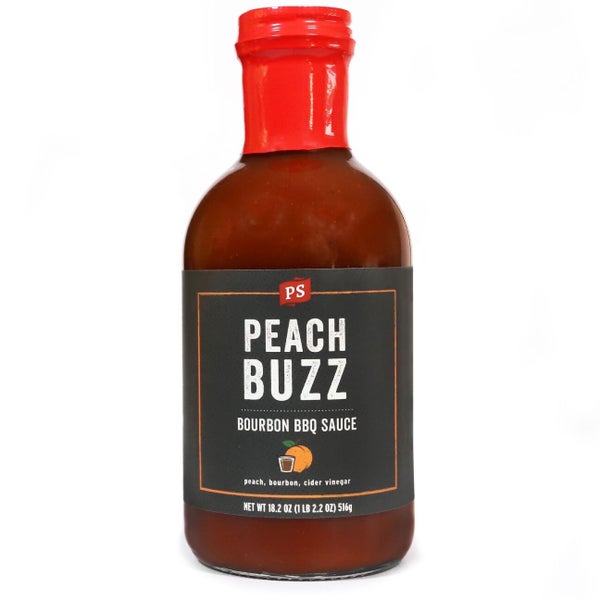 6-PACK OF Sauce BBQ Hickory Whiskey Peach Buzz, PS Seasoning