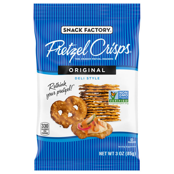 8-PACK OF SNACK PRETZEL CRISPS, ORIGINAL DELI STYLE