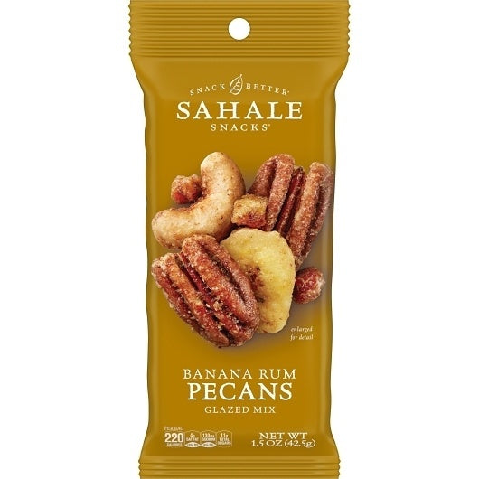 18-PACK OF Pecans Banana Rumami Glazed Sahale, 18 - 1.5 Oz
