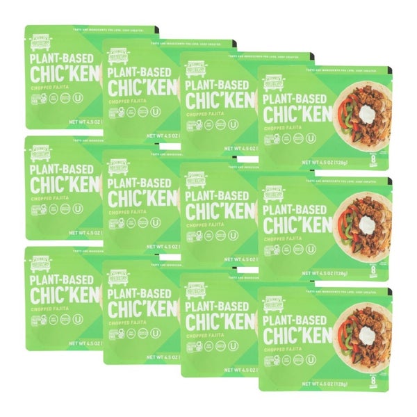 12-PACK OF Plantbased Chicken Chopped Fajita Rollingreens 4.5 oz
