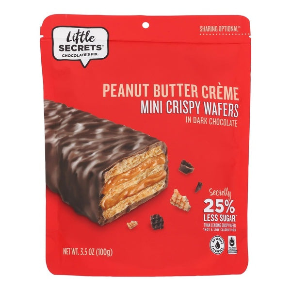 6-PACK OF Chocolate Wafer Dark Chocolate Peanut Butter Little Secrets 3.5 oz