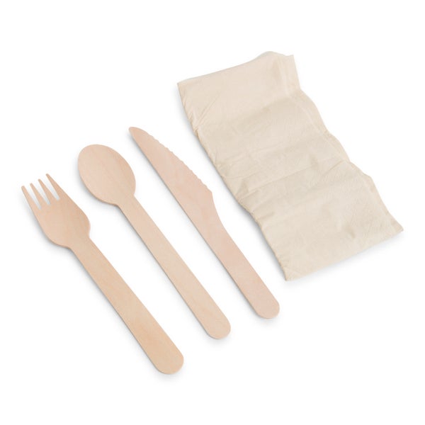 5-PACK OF CUTLERY KIT WOOD KRT S/K/F NAP