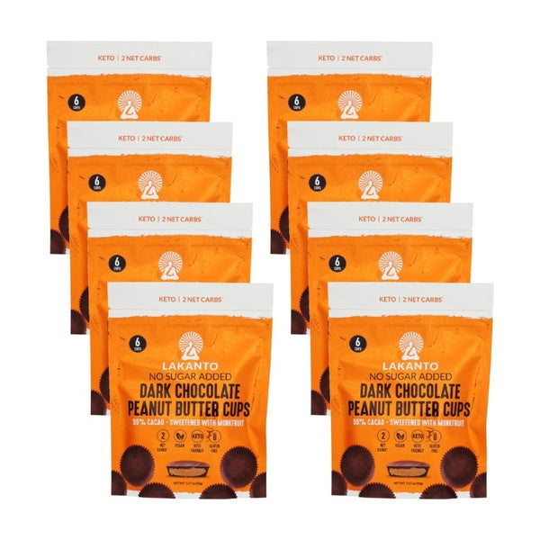 8-PACK OF Chocolate Cup Dark Chocolate Peanut Butter Lakanto 3.17 oz