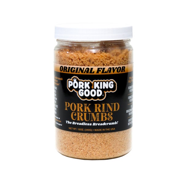 6-PACK OF Snack Coating Crumbs Pork Rind Crumbs Original Flavor, Pork King Good