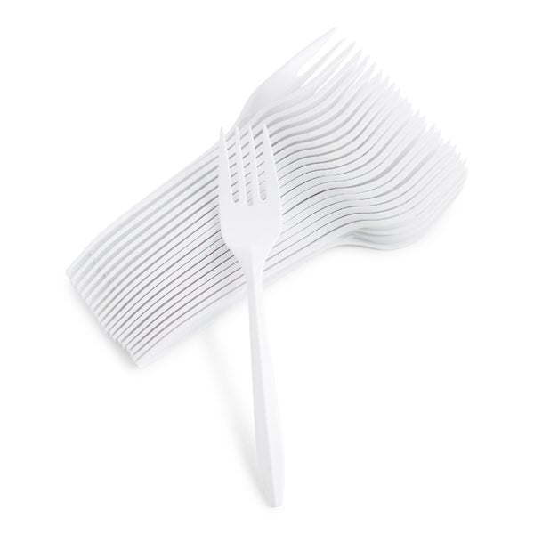 1000-PACK OF FORK PLAS PP WHT MED WT