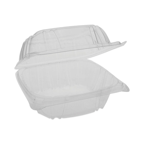 500-PACK OF Container Togo Pactiv Corp. SENSATION SmartLock Plastic Hinged Lid Container - Clear 5.74 x 5.95 x 3.1 inches (500 Count)