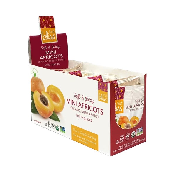 48-PACK OF Apricots Mini Organic Soft & Juicy, Fruit Bliss