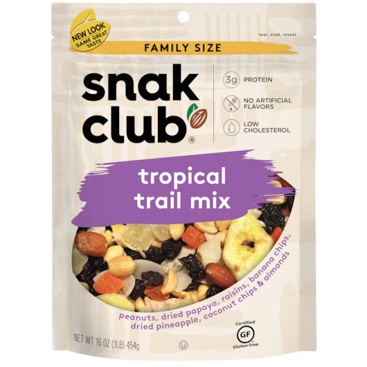 6-PACK OF Tropical Trail Mix Snak Club, 6 - 1 Ea