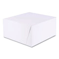 100-PACK OF Container Food SCT 1576 Standard One-Piece Bakery Boxes - 10 in. x 10 in. x 5 in. - White/Brown - Ideal for Cakes, Pastries, and Cupcakes (100 Boxes per Bundle)