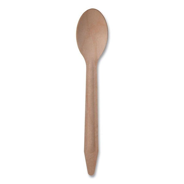 500-PACK OF Cutlery Plastic Eco-Products EP-S213-W Premium Disposable Wooden Cutlery Spoon - Natural Finish, 500 Count Carton