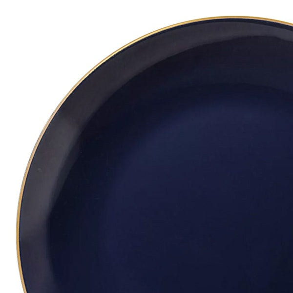 12-PACK OF Plate Plastic 10.25" Navy Gold Round