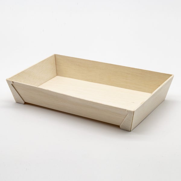 12-PACK OF Container Disp Wooden Rectangular Base 6.89 x 4.77 x 1.58 in