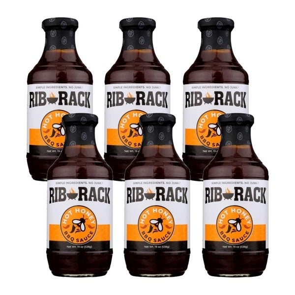 6-PACK OF Sauce Bbq Ribs Hot Honey Rib Rack 19 oz