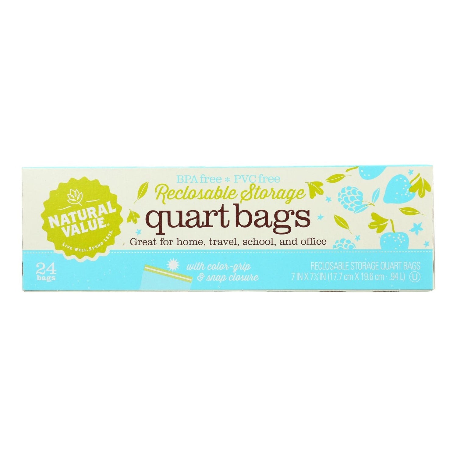12-PACK OF BAG STORAGE SLIDE STORAGE QUART BAGS