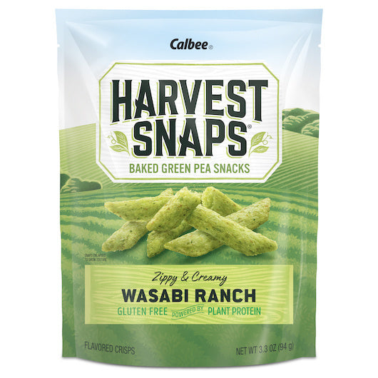 12-PACK OF Snack Chip Wasabi Ranch Harvest Snaps 3.3 oz