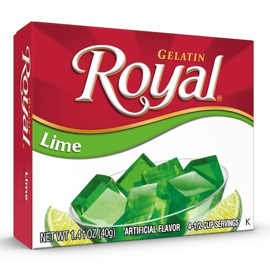 12-PACK OF Lime Flavored Gelatin Mix Royal, 12 - 1.41 Oz