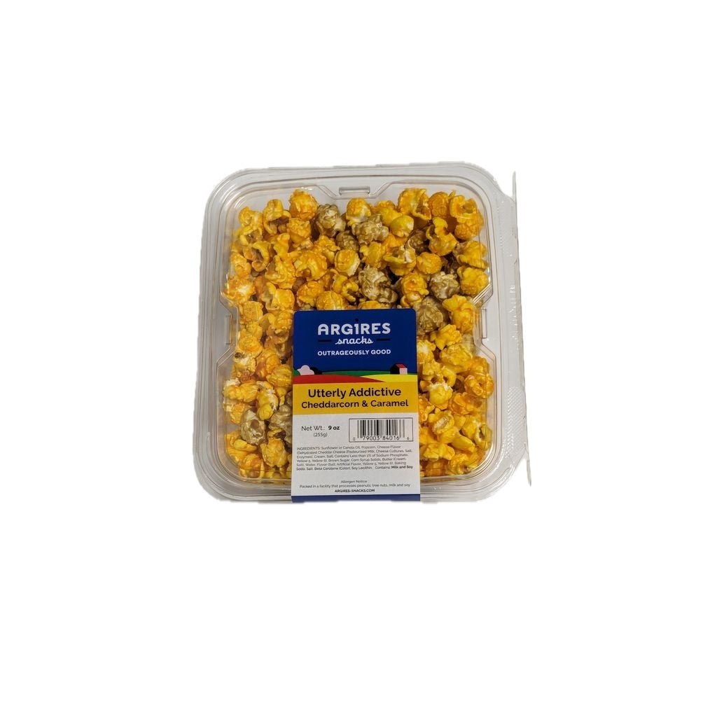 8-PACK OF Popcorn Caramel Cheddarcorn Mix Utterly Addictive Lg Argires Snacks