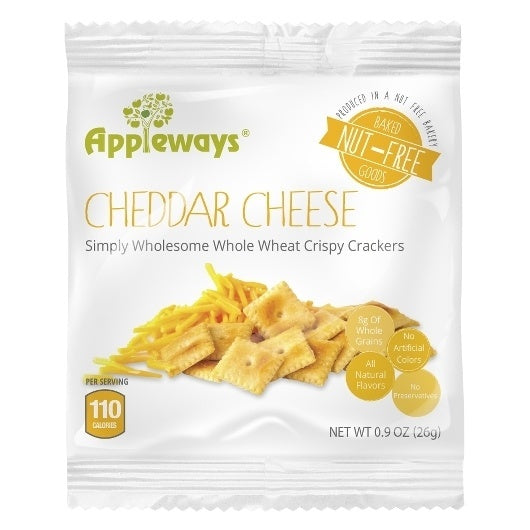 108-PACK OF Whole Grain Cheddar Cheese Crispy Cracker Individually Wrapped Appleways, 108 - 1 CNT