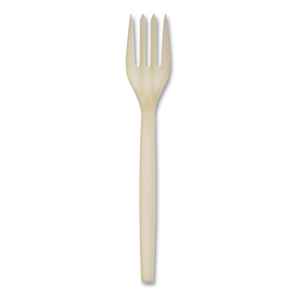 50-PACK OF Cutlery Plastic Eco-Friendly WNA EPS002 7-Inch Plant Starch Forks - 50 Pack of Renewable Cutlery