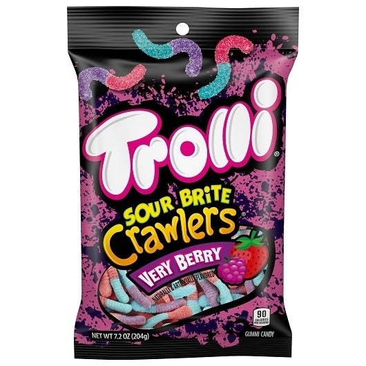 8-PACK OF Very Berry Sour Brite Crawlers Gummy Candy Trolli, 8 - 7.2 Oz