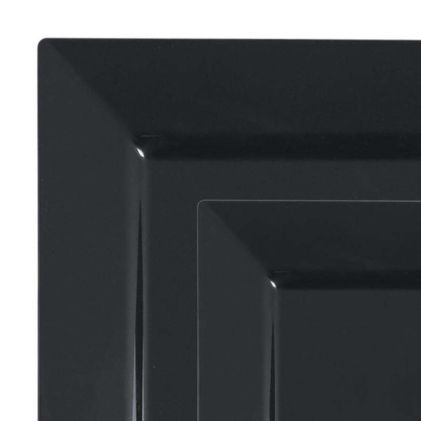 120-PACK OF Plate Set Black Square