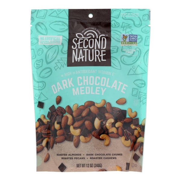 6-PACK OF Snack Nut Medley Dark Chocolate Second Nature 12 oz