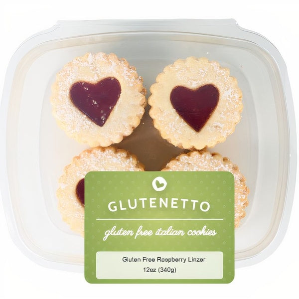 6-PACK OF Cookie, Clamshell Gluten Free Raspberry Linzer, Cookies Con Amore