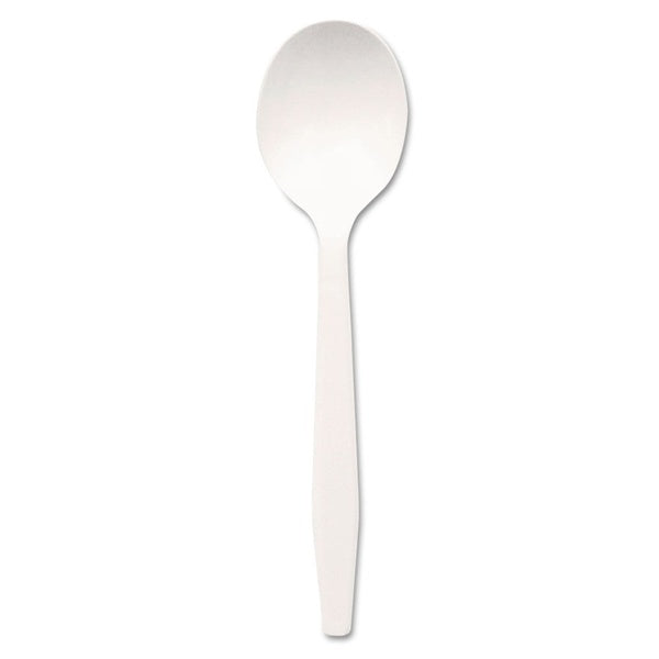 1000-PACK OF Cutlery Plastic Dixie Mediumweight Plastic Soup Spoons - 1000 Count - Durable White Cutlery for Catering and Events