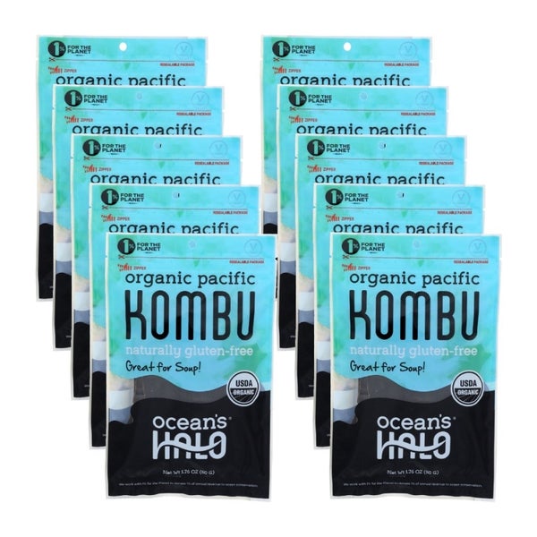 10-PACK OF Seasoning Asian Kombu Leaf Organic Oceans Halo 1.76 oz