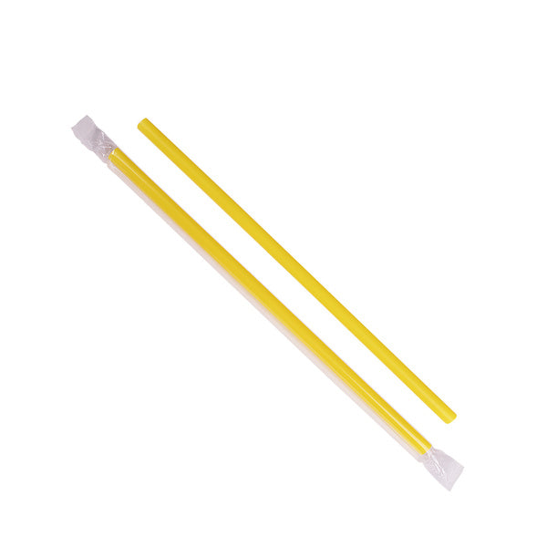 2500-PACK OF Straw Wrapped Karat 2,500 ct Giant Straws | Individually Wrapped | Yellow (0.31" x 9")
