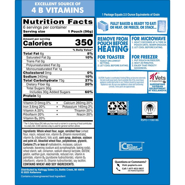 72-PACK OF POP TART FR CINN WHL GRN 2 CT