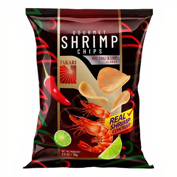 10-PACK OF Cracker Hot Chili + Lime Shrimp, Takari International