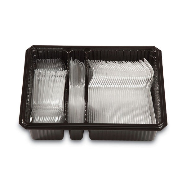 180-PACK OF Cutlery Plastic Dixie Clear Disposable Plastic Cutlery Combo Pack - Heavy-Weight Forks, Knives & Spoons - 180 Count