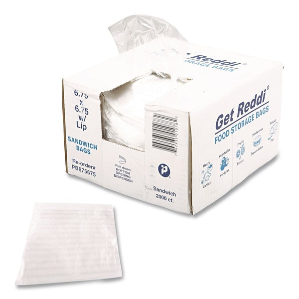 2000-PACK OF Inteplast Group PB675675 0.36 mil. 6.75 in. x 6.75 in. Food Bags - Clear (2000/Carton)
