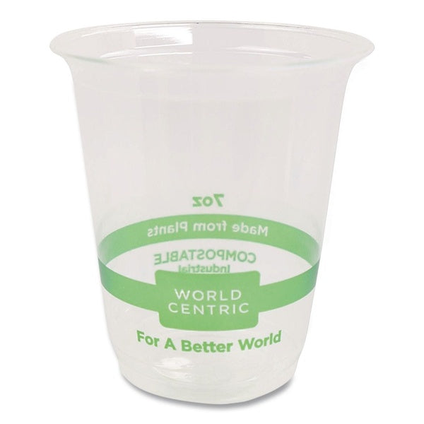 2000-PACK OF Cup Plad Eco-Friendly World Centric 7 oz PLA Cold Cups - Clear - 2000 Count for Sustainable Beverage Service