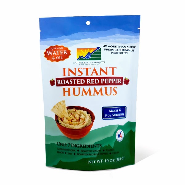 12-PACK OF Mix Instant Hummus Roasted Red Bell Pepper, Mother Earth Products