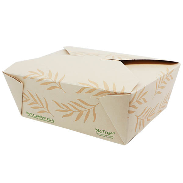 300-PACK OF CONTAINER TOGO World Centric Compostable 46 oz NoTree Paper #8 To Go Boxes | 300 count