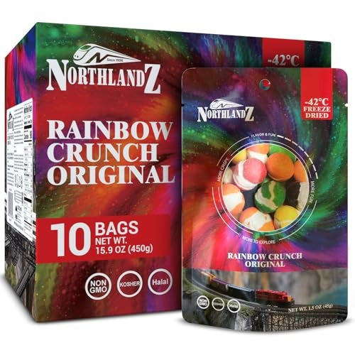 6-PACK OF Candy Rainbow NORTHLANDZ Freeze Dried RAINBOW CRUNCH ORIGINAL, 15.9oz,