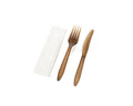 300-PACK OF KIT AGAVE WRAPPED NAPKIN KNIFE FORK BROWN