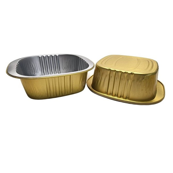 500-PACK OF 5" x 5" Heavy Aluminum Square Foil Pan - Gold