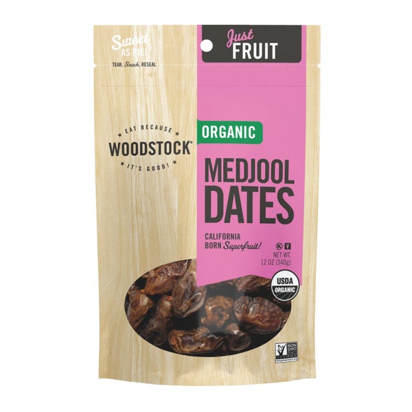 8-PACK OF Date Whl Medjool Unsweetened Woodstock 12 oz