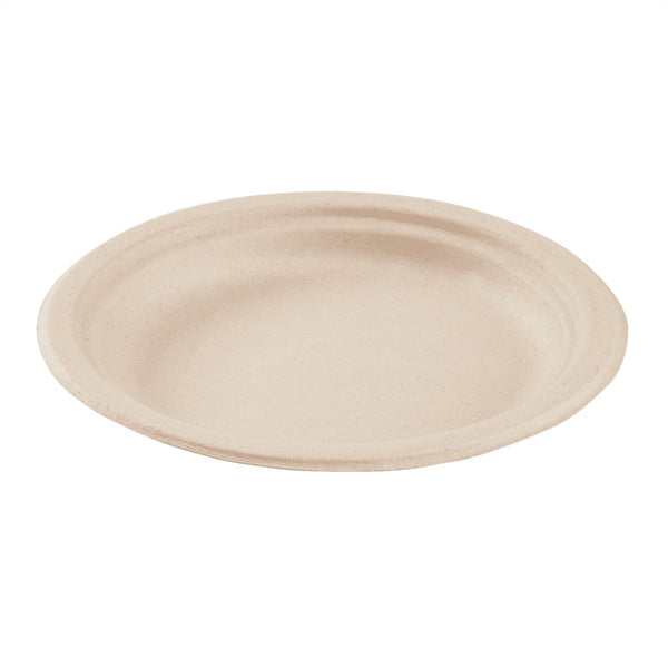 1000-PACK OF Plate Round Karat Earth 6'' Molded Fiber Round Plates, PFAS Free, Natural - 1,000 pcs